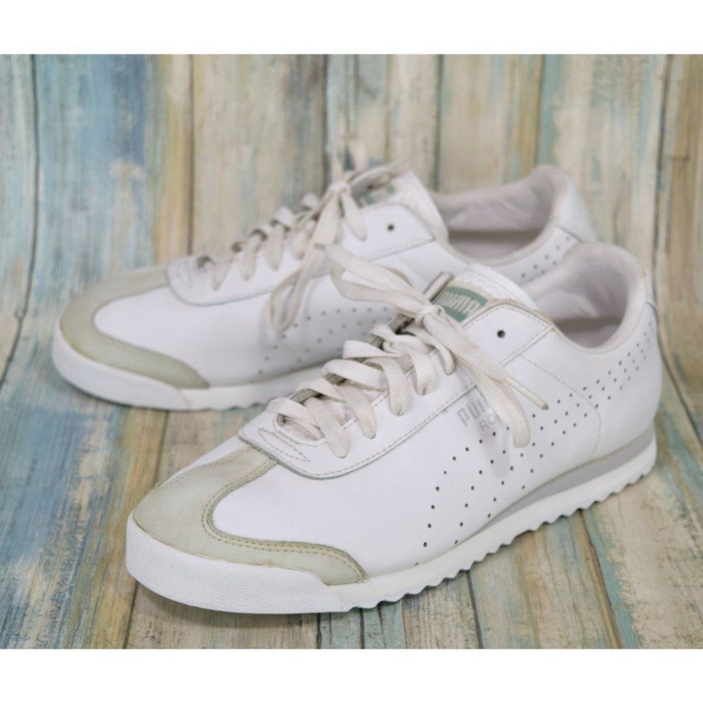 Vintage Puma Roma Perf Ext Men's Size 9 Sneakers White RARE 341793 01